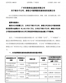 广州浪奇累计被冻结股权已超9亿元