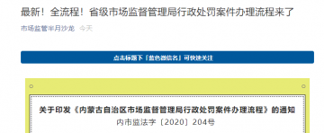 省级市场监督管理局行政处罚案件办理流程来了