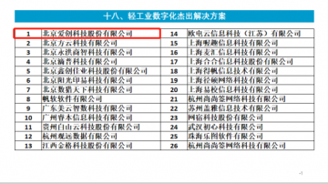 爱创科技荣获“中国轻工业数字化杰出解决方案”